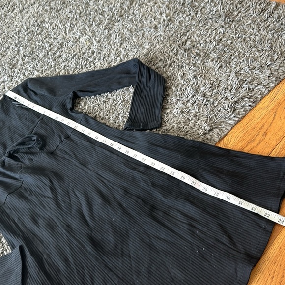 NWOT Princess Polly Ribbed Black NORMANDY LONG SLEEVE MINI DRESS BLACK Size 10 - Picture 9 of 12